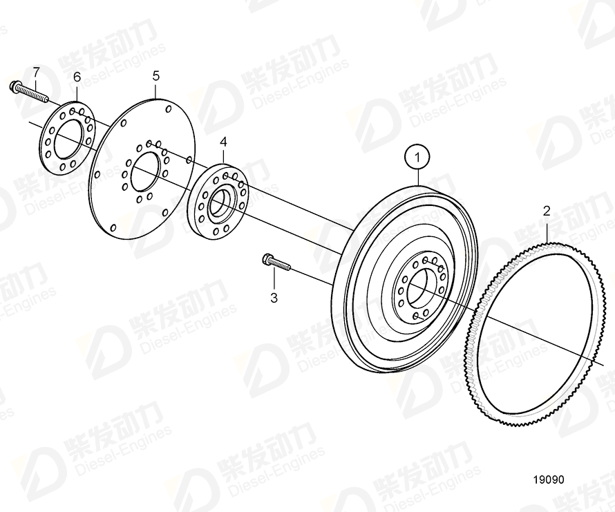 VOLVO Flange 20460038 Drawing